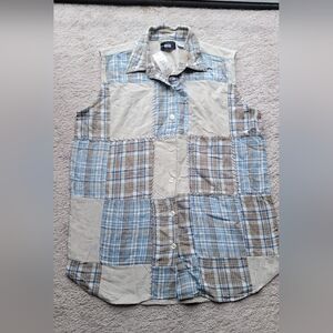 Women's Patchwork Sleeveless Shirt 100%cotton